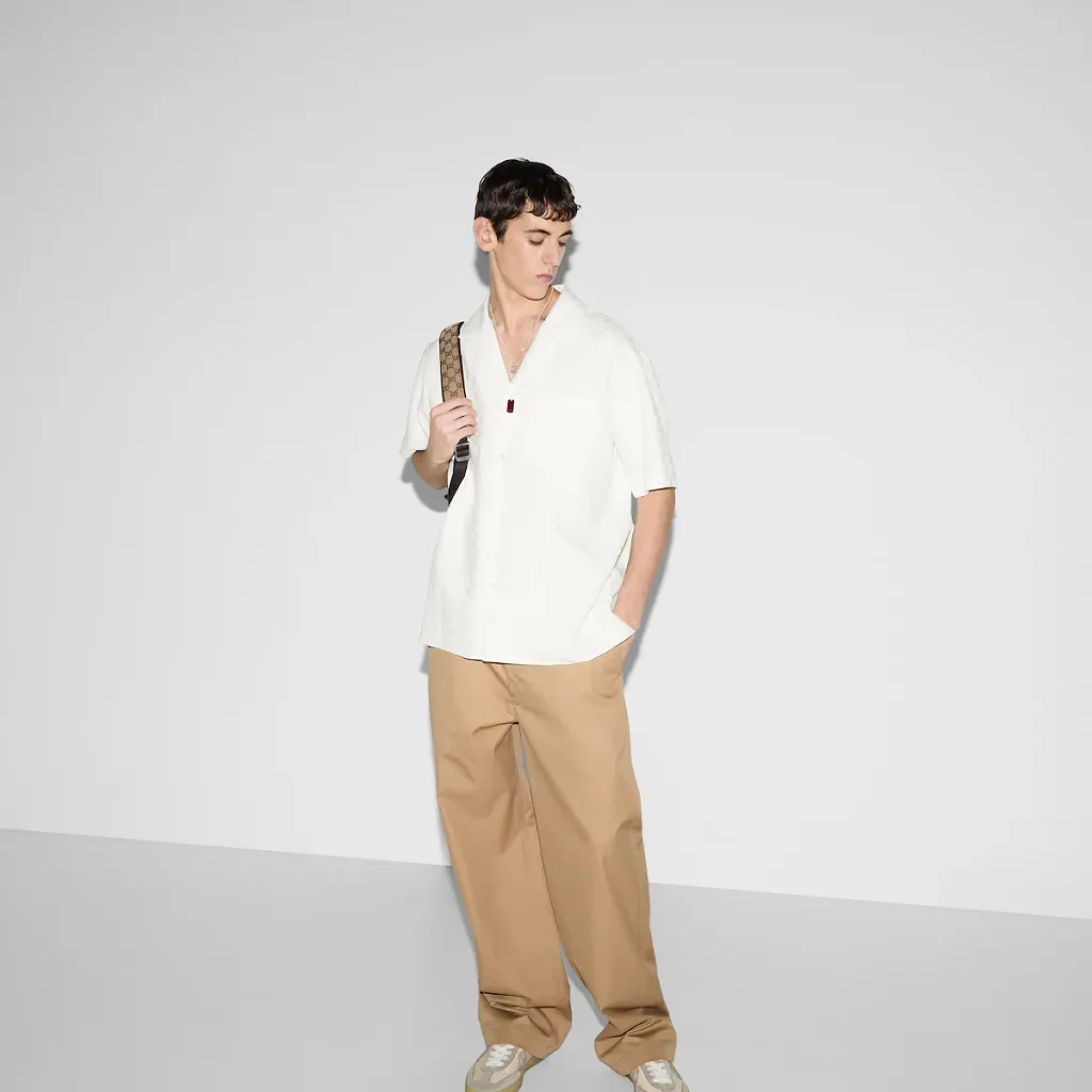 Linen Blend Gg Canvas Shirt