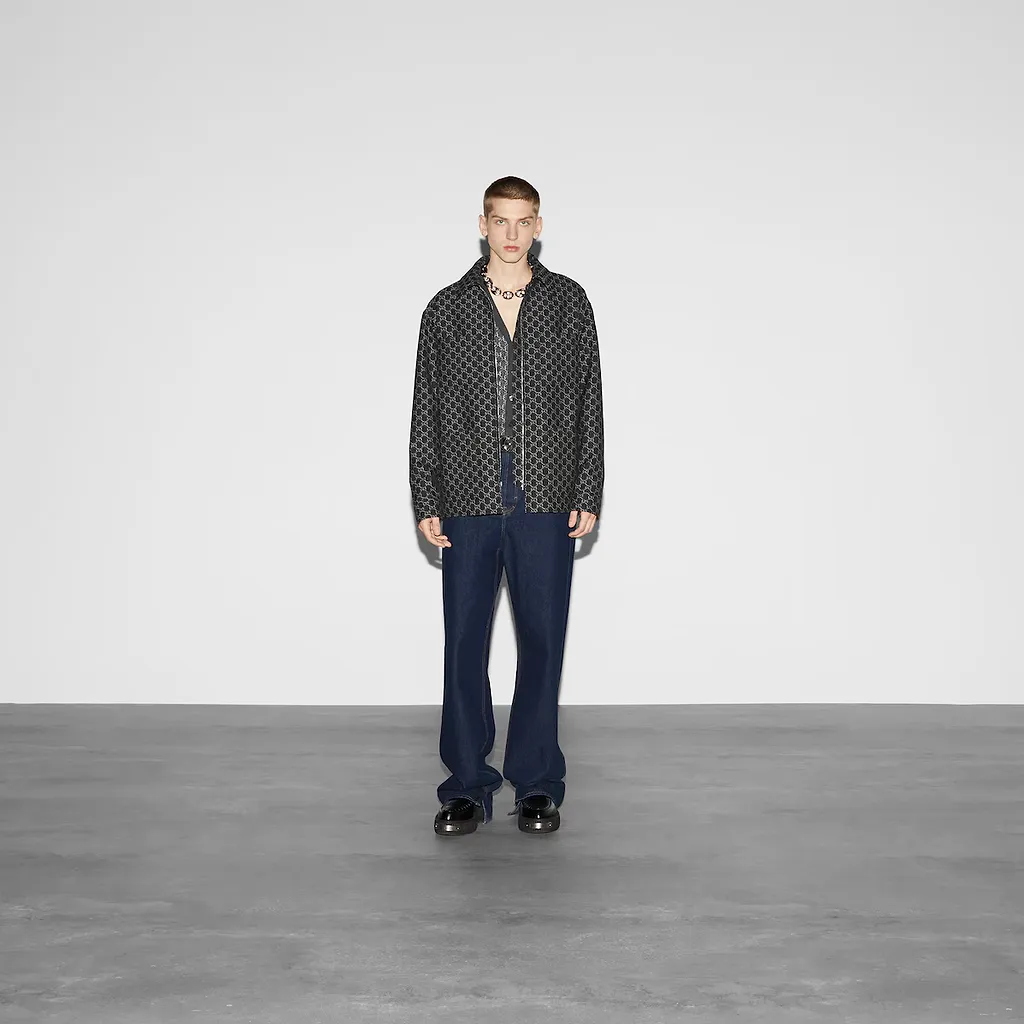 Wool Jacket With Gg Shadow