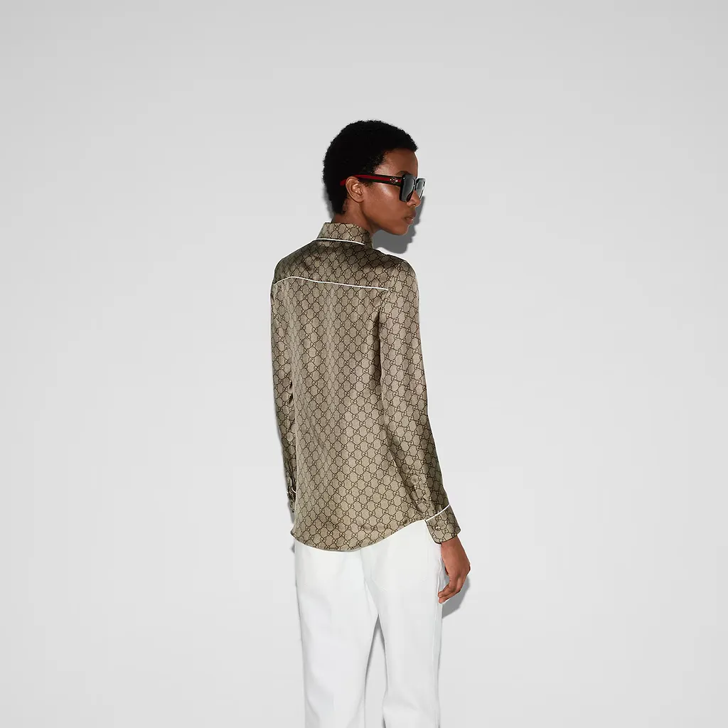 Printed Silk Twill Shirt