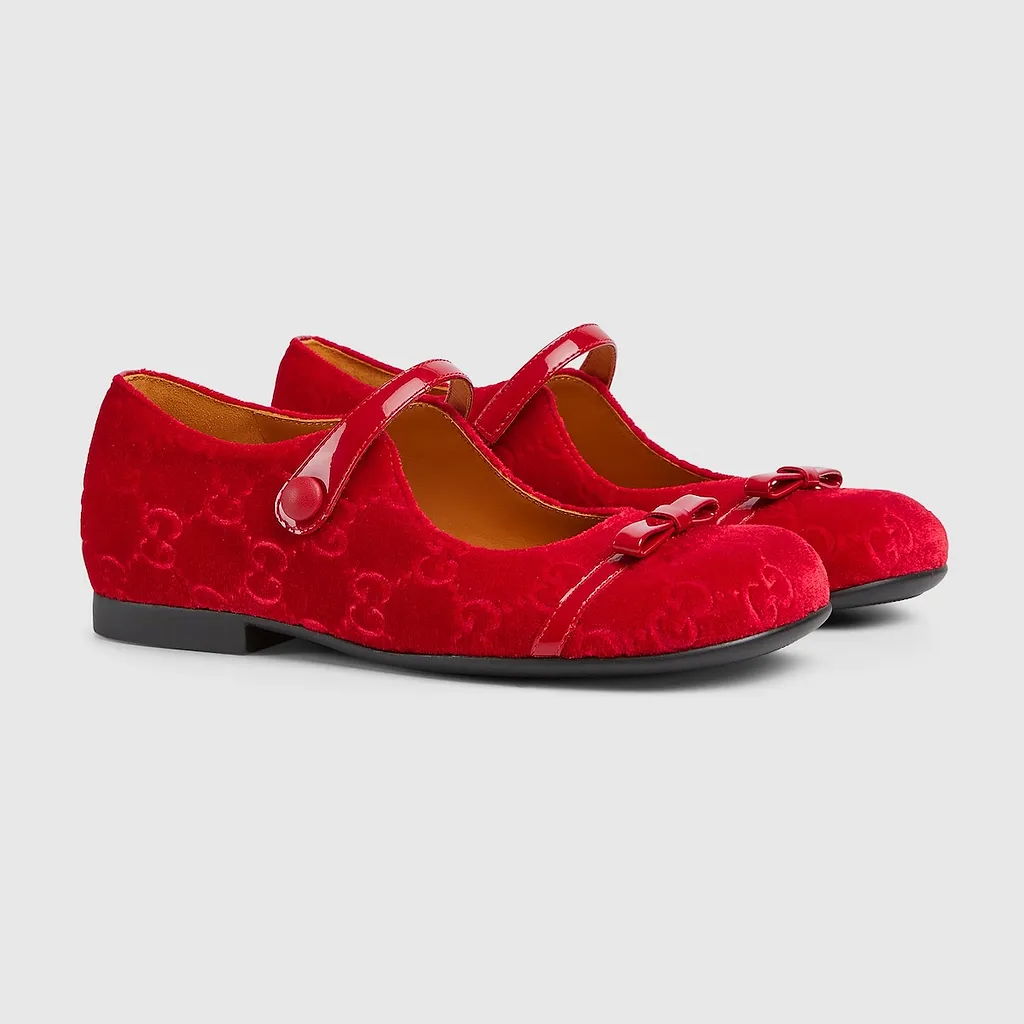 Children's Gg Ballet Flat With Bow