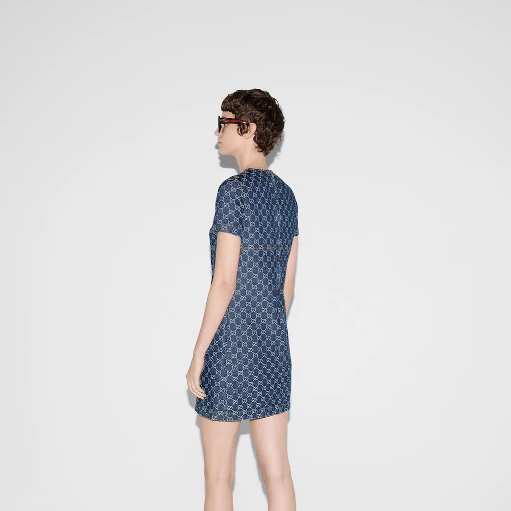 Gg Denim Jacquard Dress
