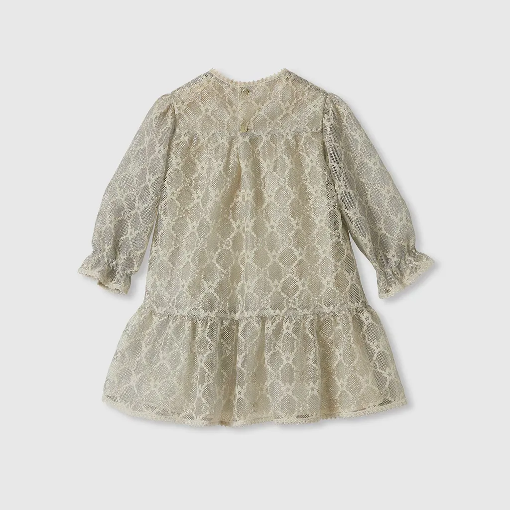 Baby Gg Cotton Lamé Dress