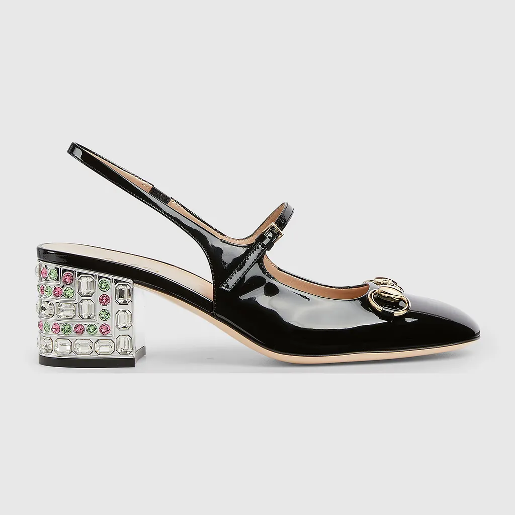 Horsebit Pump With Crystals