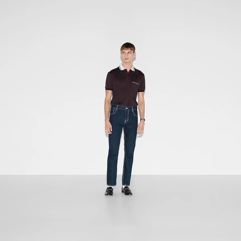 Lasered Tapered Denim Pant