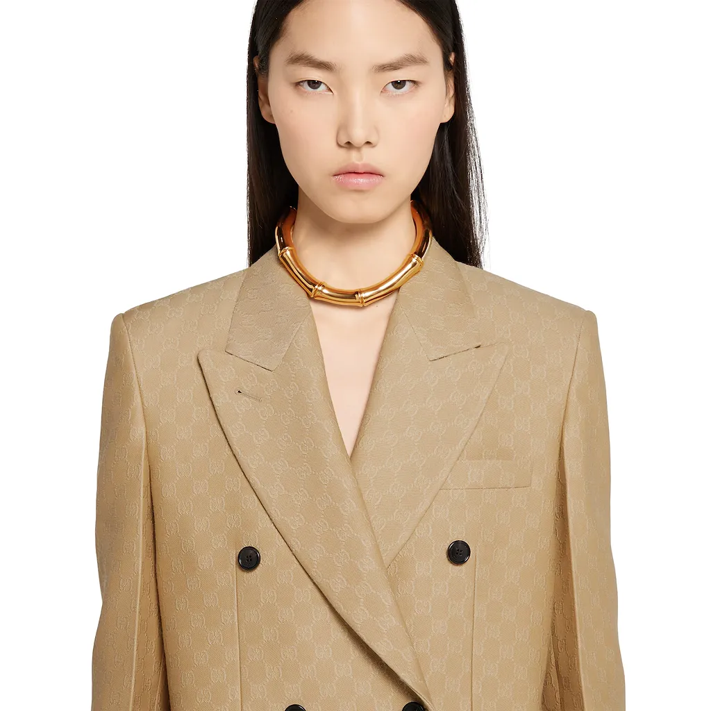Gg Silk Wool CrÊPe Jacquard Jacket