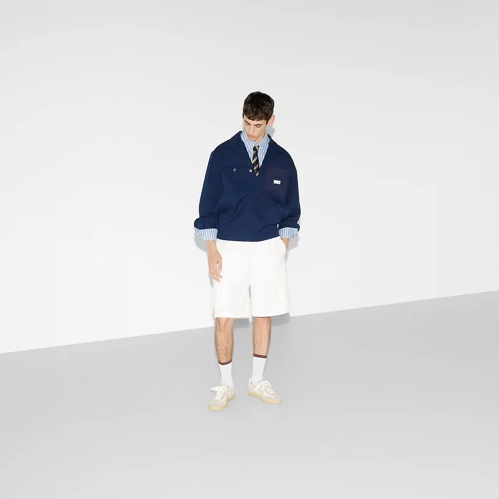 Linen Blend Gg Canvas Shorts