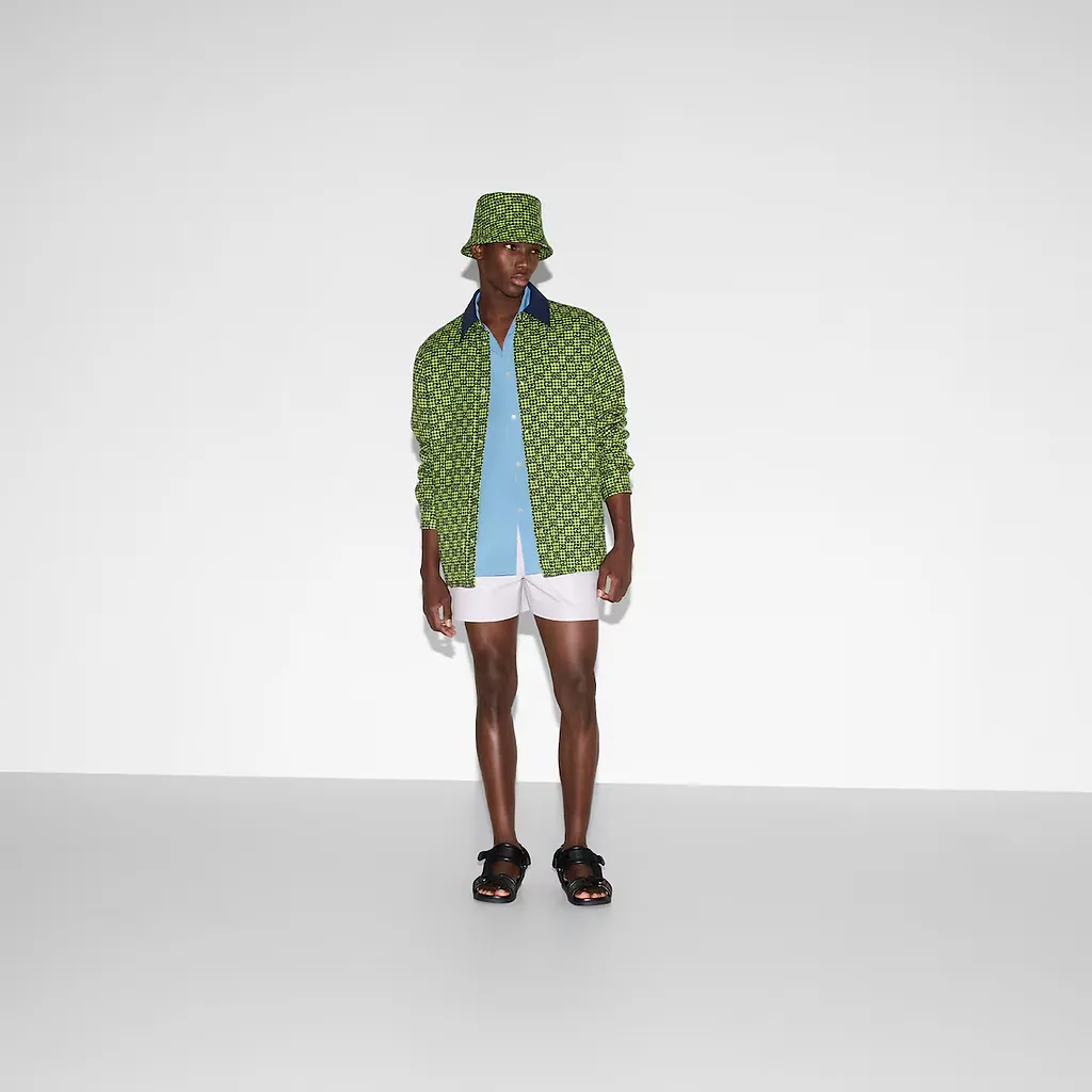 Gg Gingham Cotton Wool Jacket