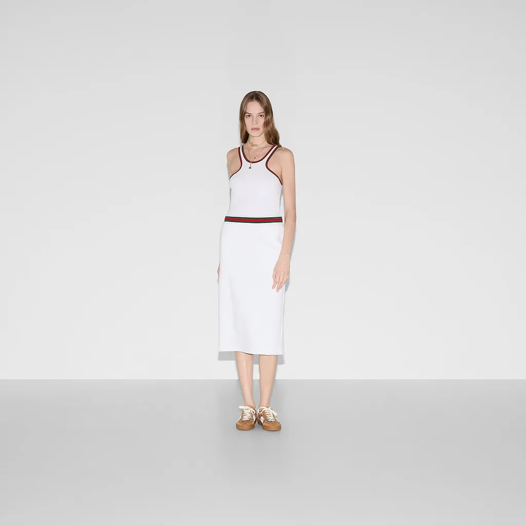 Cotton Jersey Skirt With Web