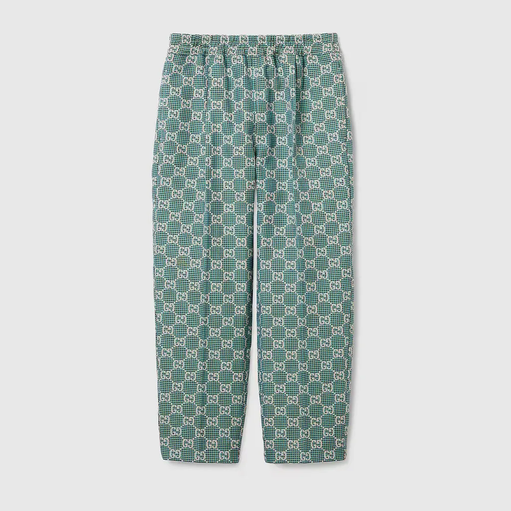 Children's Gg Cotton Houndstooth Trousers