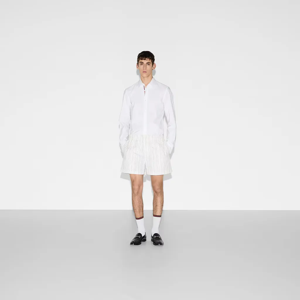 Cotton Poplin Shirt With Web