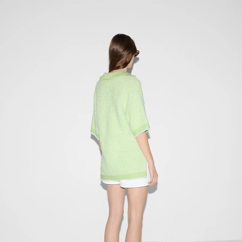 Cotton Blend Polo Top