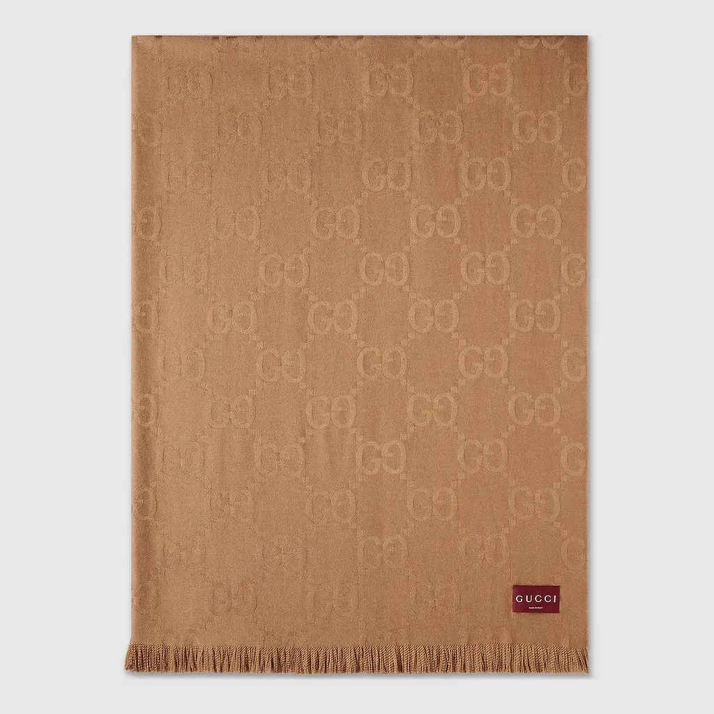 Gg Wool And Silk Jacquard Blanket