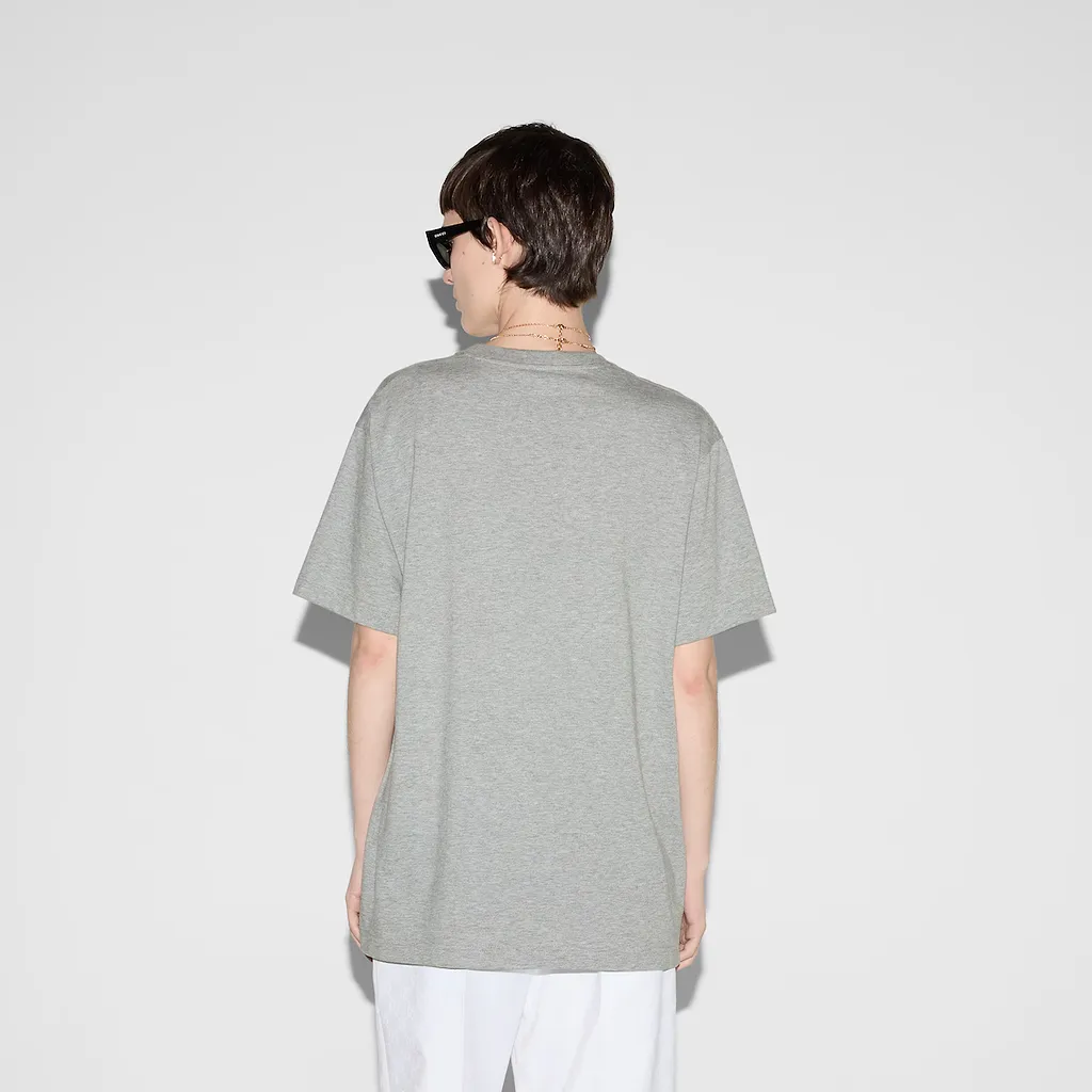 Cotton Jersey T-Shirt With Print