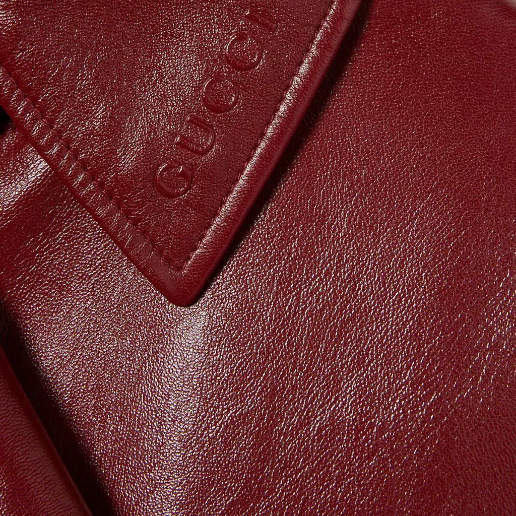 Shiny Leather Double-Breasted Coat