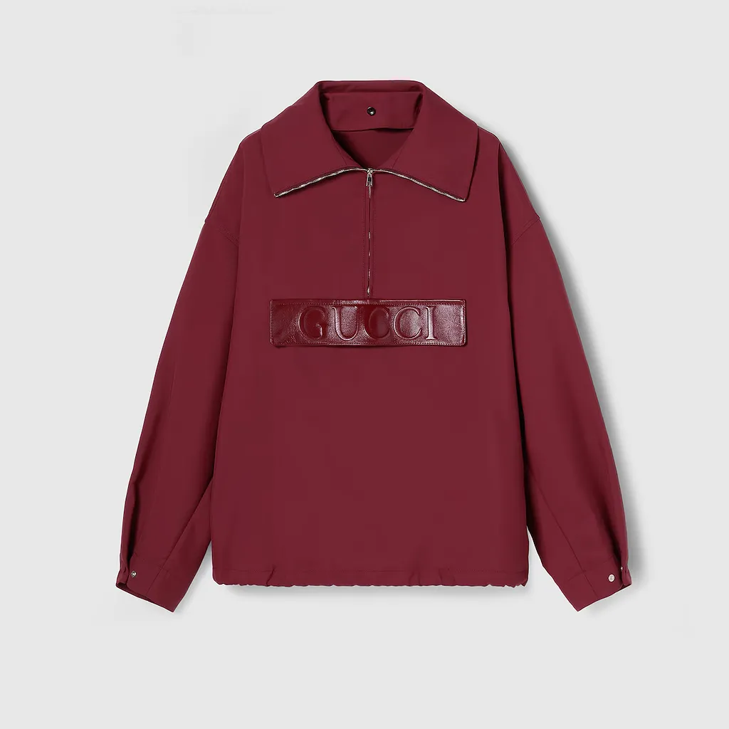 Embossed Gabardine Bomber Jacket