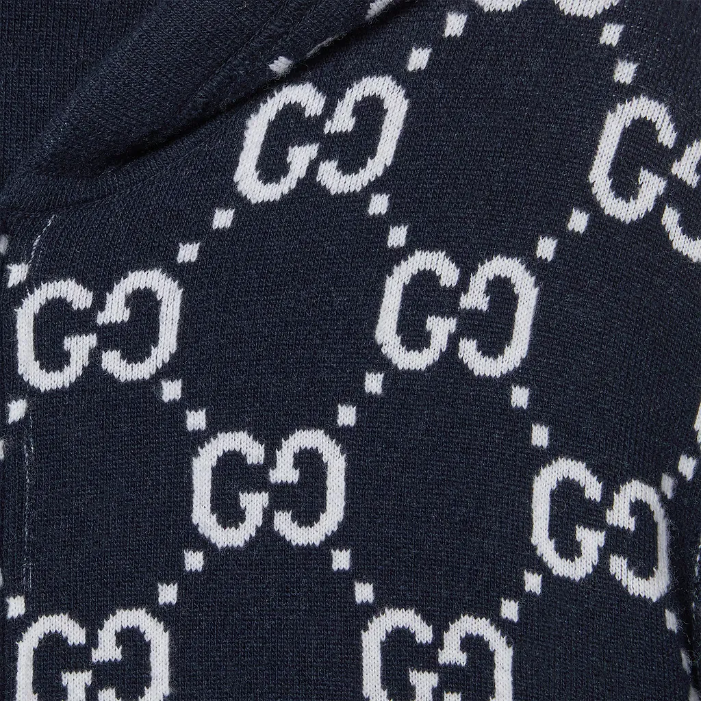 Reversible Gg Wool Hooded Zip Jacket