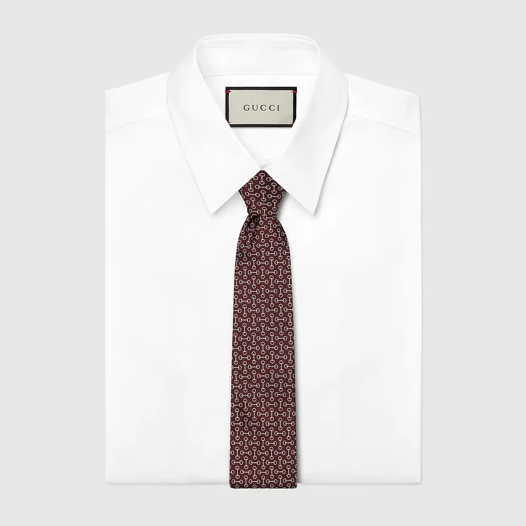 Horsebit Silk Jacquard Tie