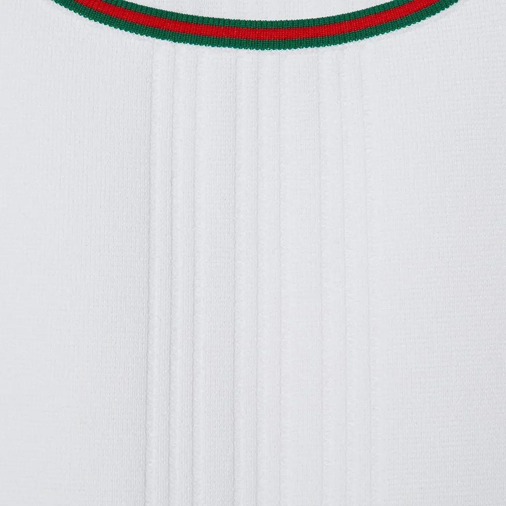 Pleated Dress With Web Trim