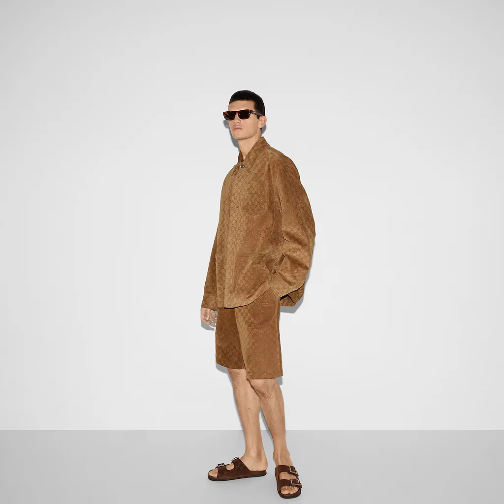 Embossed Gg Suede Jacket