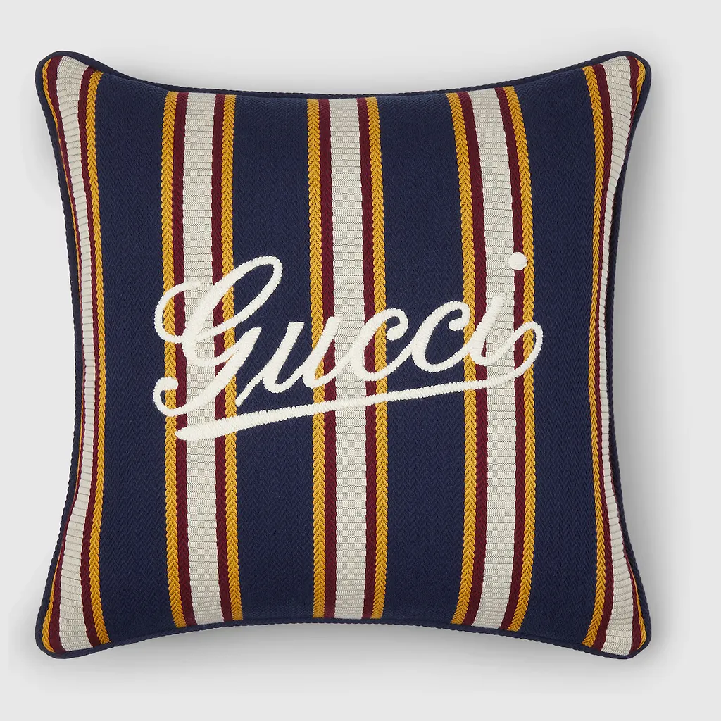 Small Striped Cotton Jacquard Cushion
