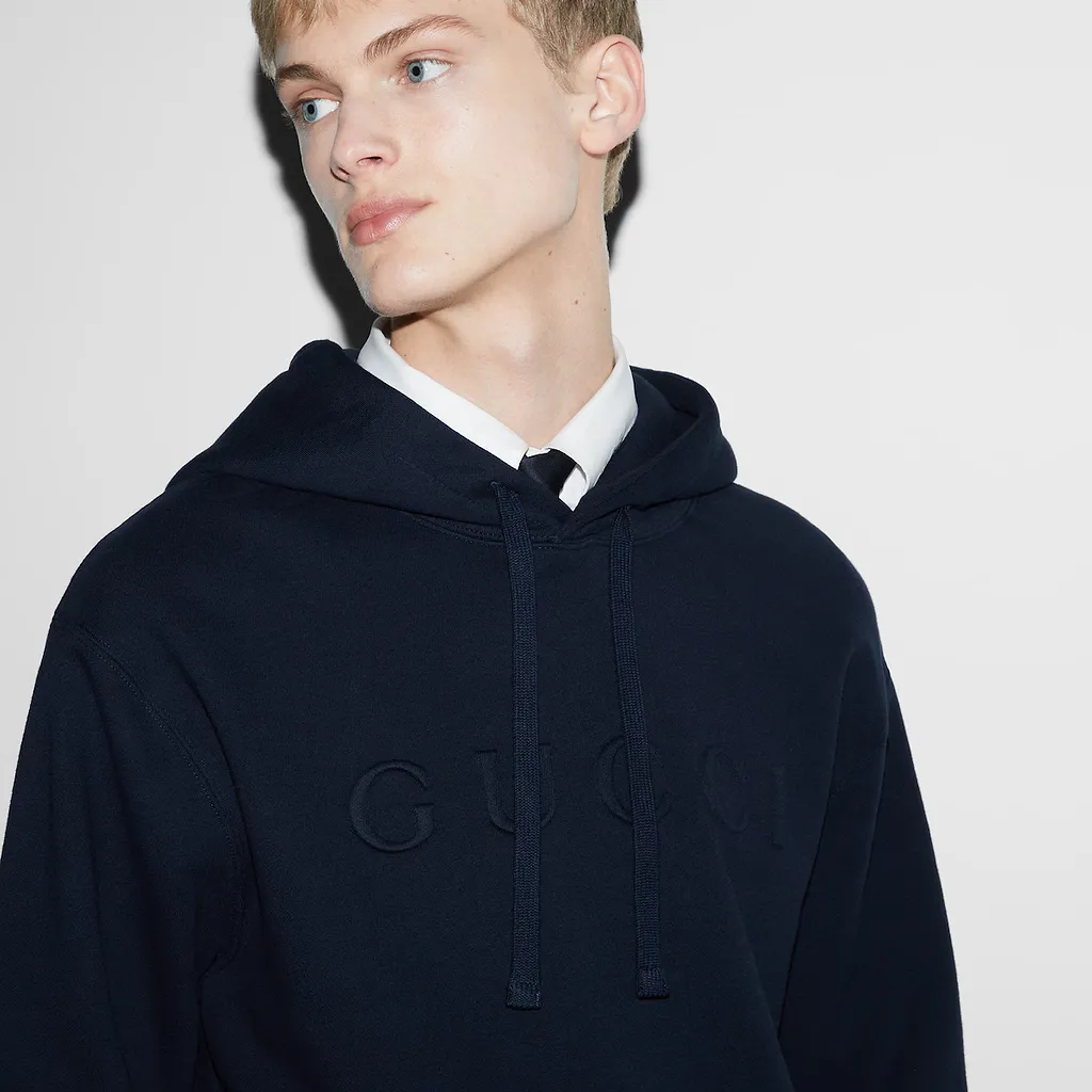 Embroidered Cotton Jersey Hooded Sweatshirt