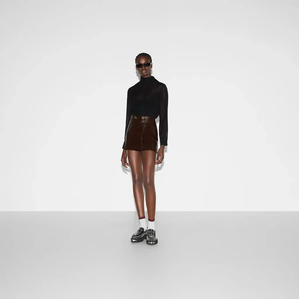 Shiny Leather Skirt