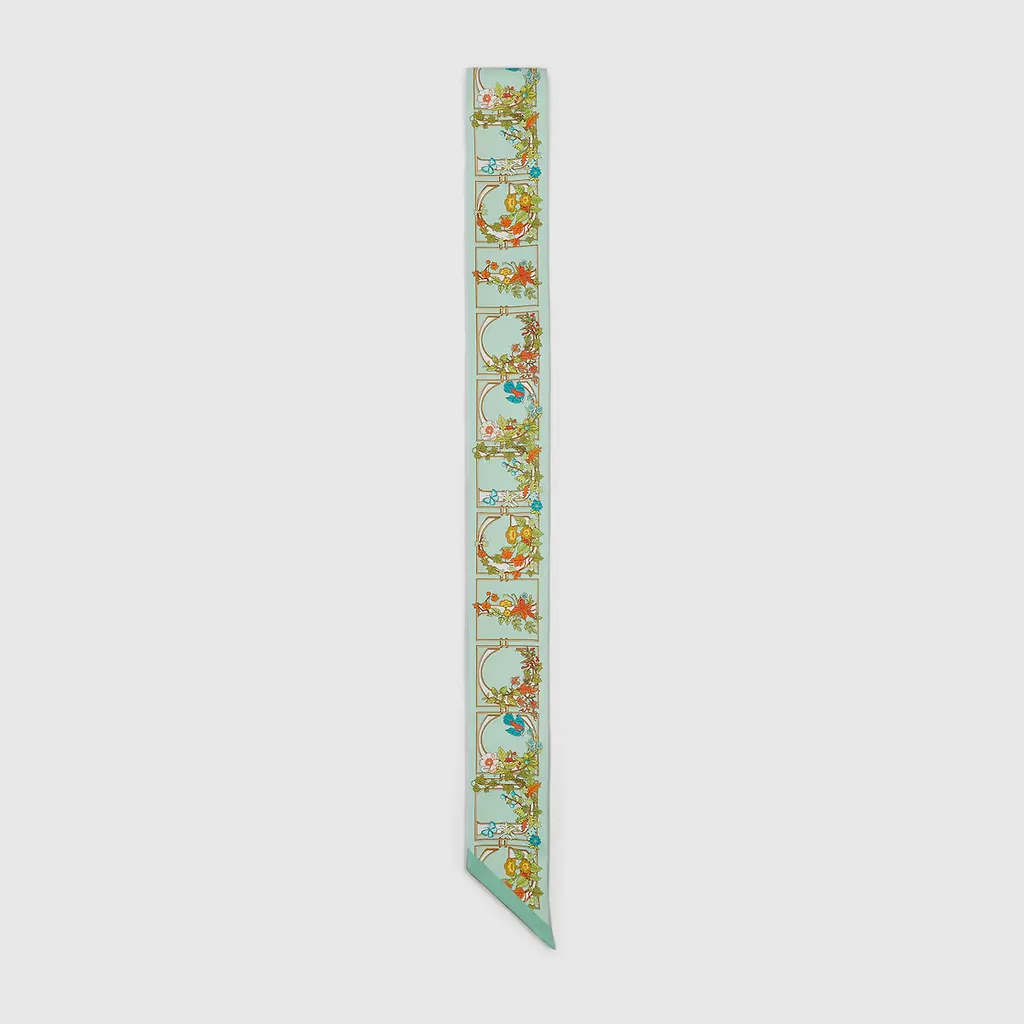 Printed Silk Neck Bow