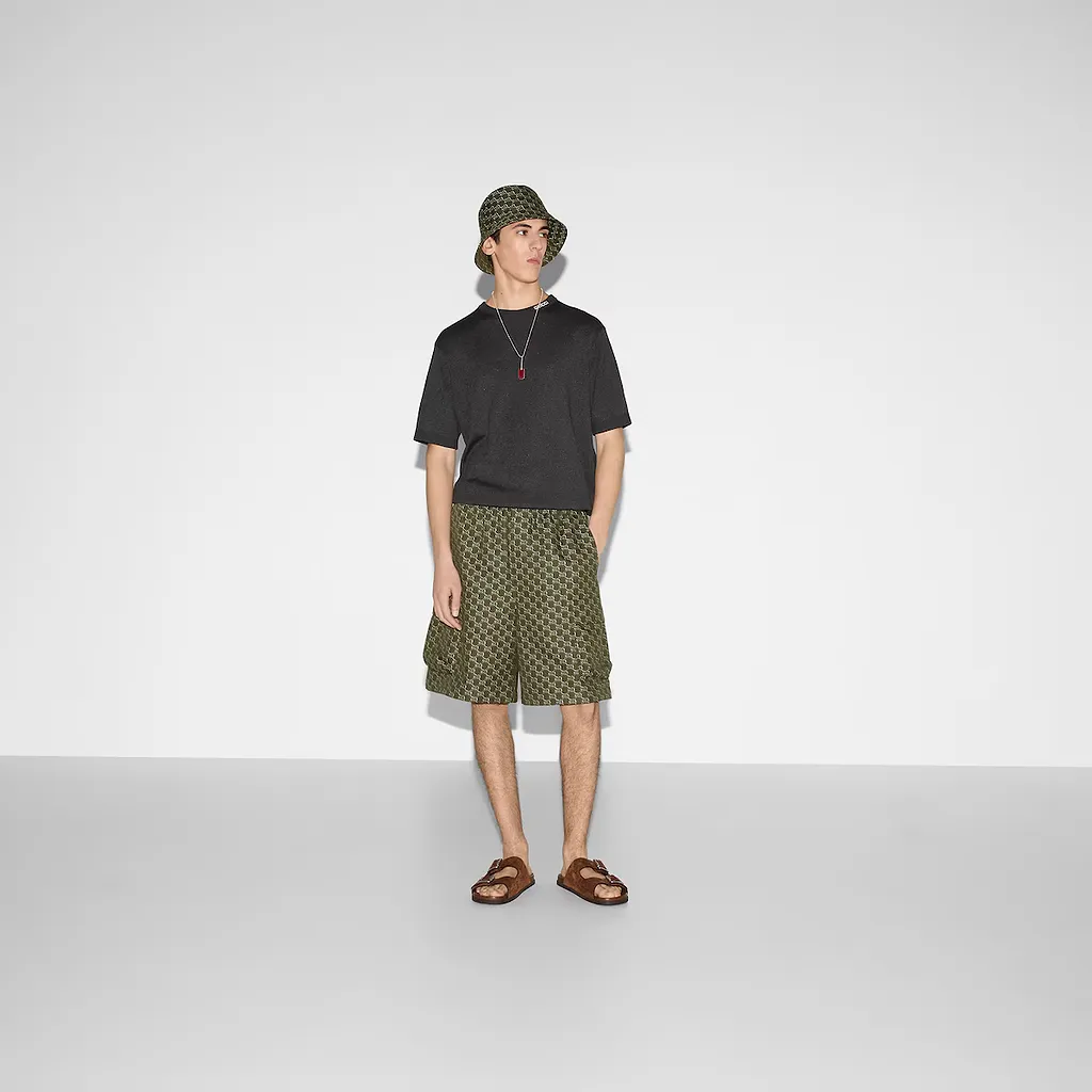 Silk Cotton T-Shirt With Intarsia