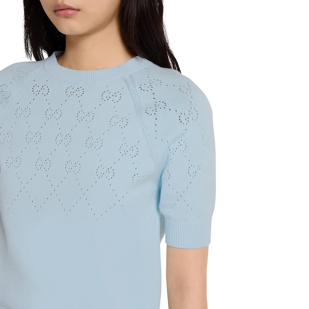 Gg Cotton Crewneck Top