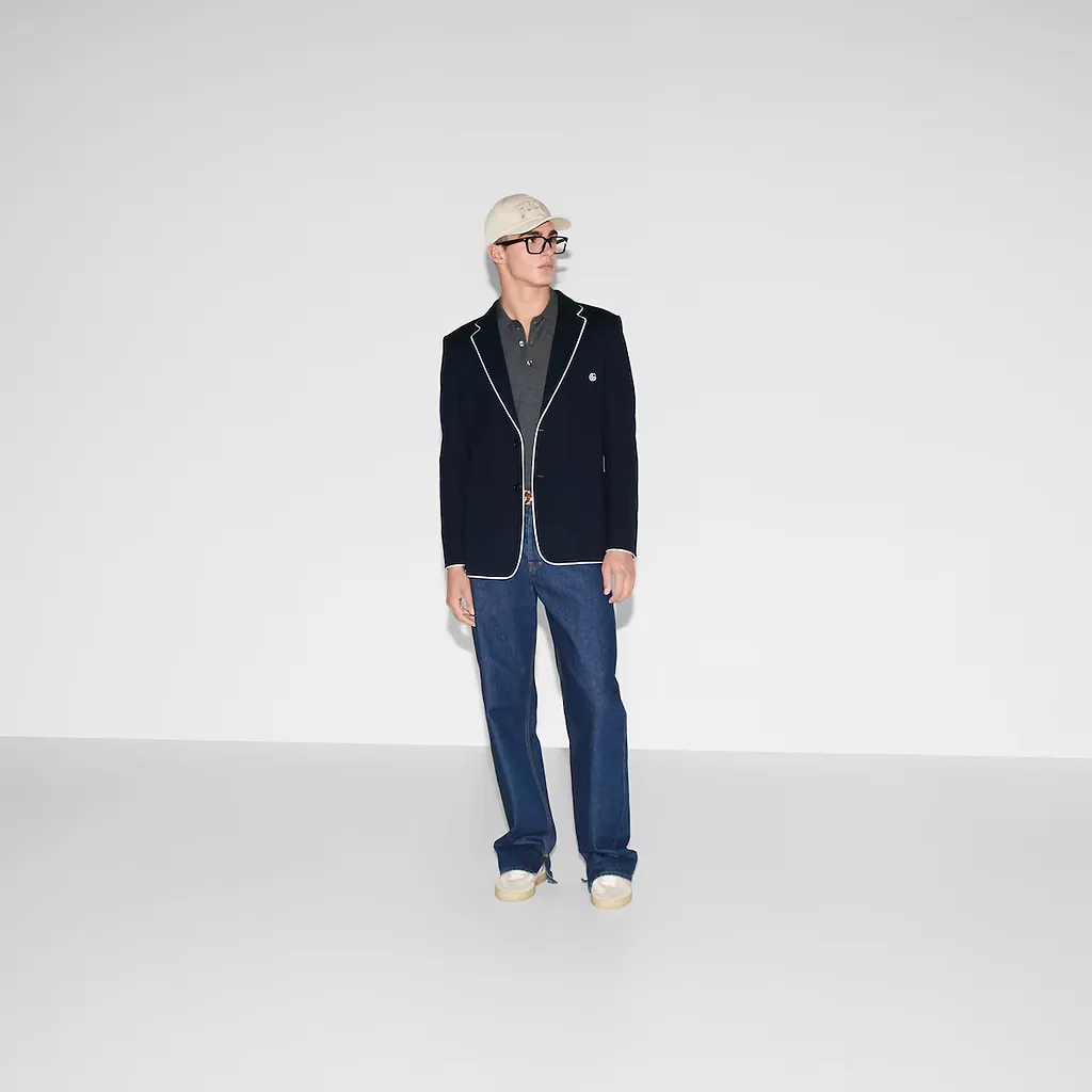 Cotton Jersey Jacket With Embroidery
