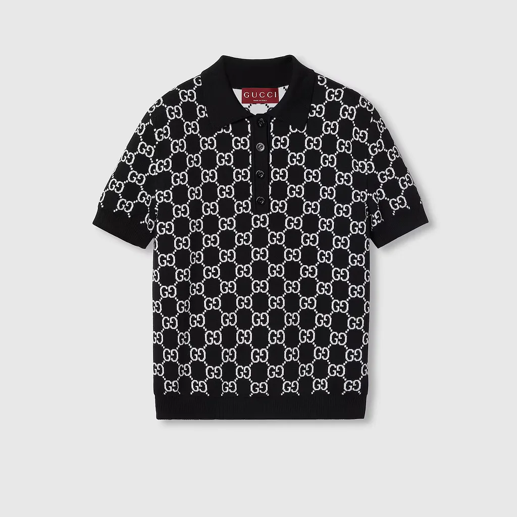 Reversible Gg Wool Jacquard Polo Shirt