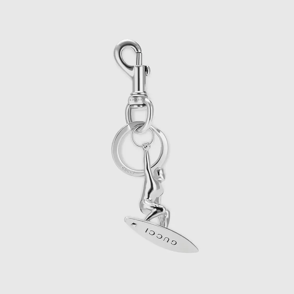 Engraved Surfer Keychain Charm