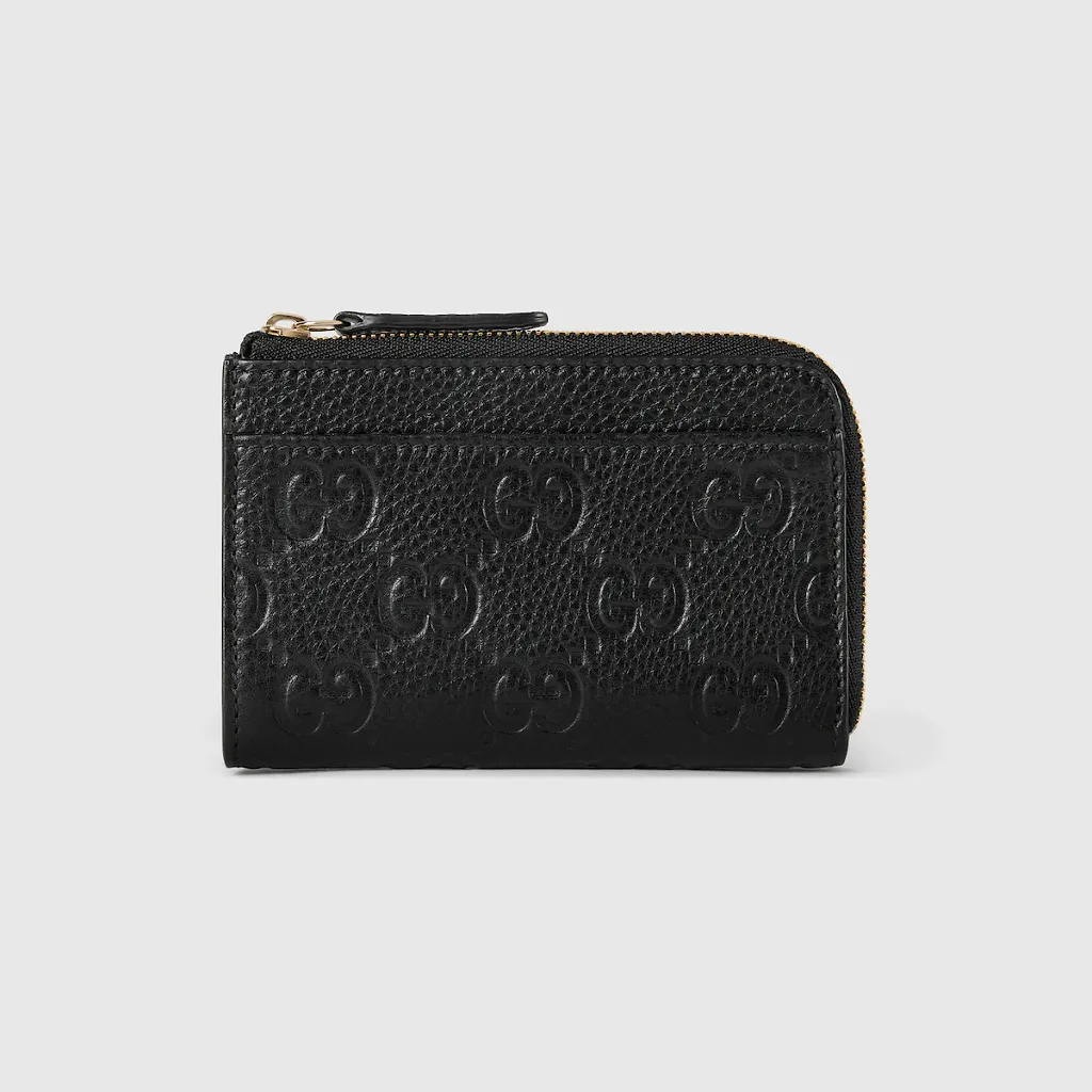 Gg Emblem Zip Card Case
