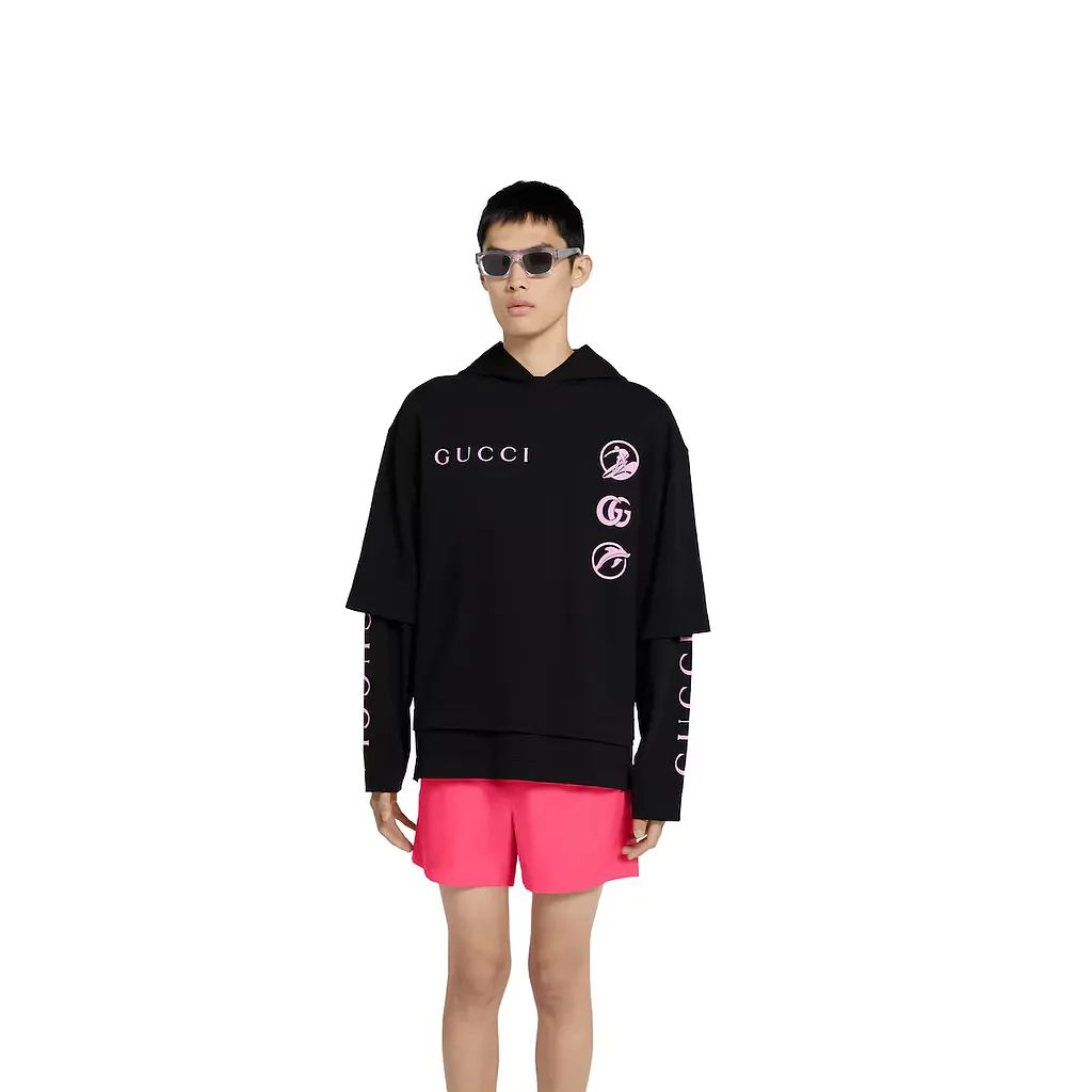 Printed Cotton Jersey Long-Sleeve T-Shirt