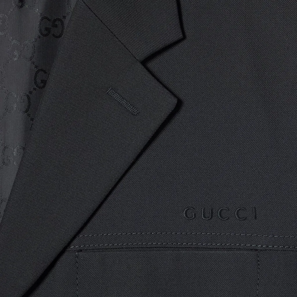 Single-Breasted Wool Twill Jacket