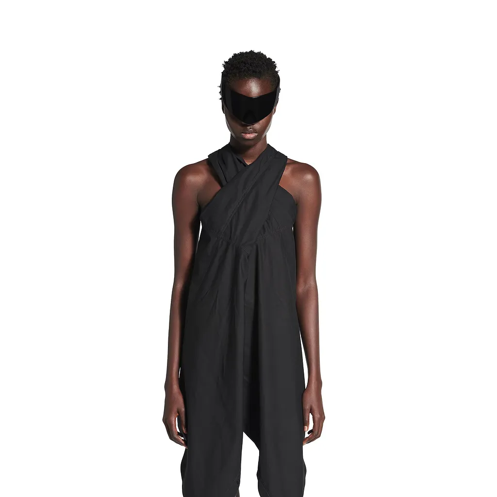 Twisted Sleeveless Shirt Dress