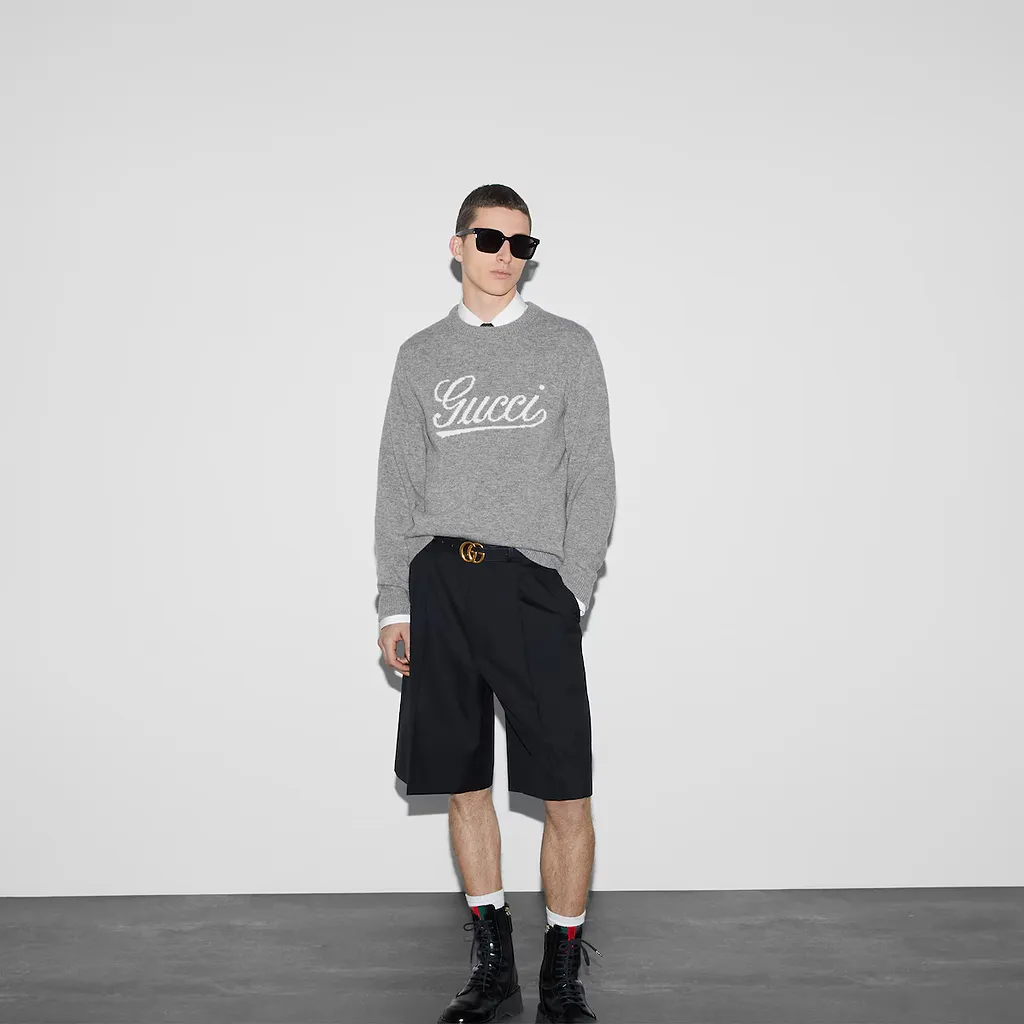 Wool Sweater With Gucci Intarsia