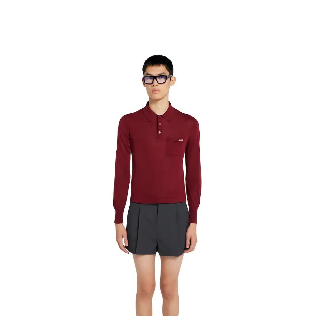 Fine Silk Polo Top