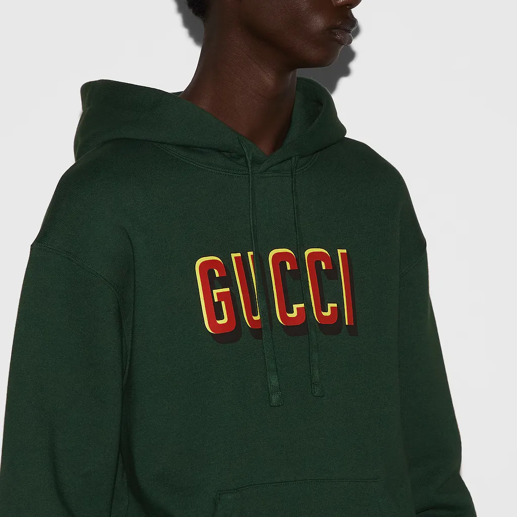 Printed Cotton Jersey Hooded Sweatshirt