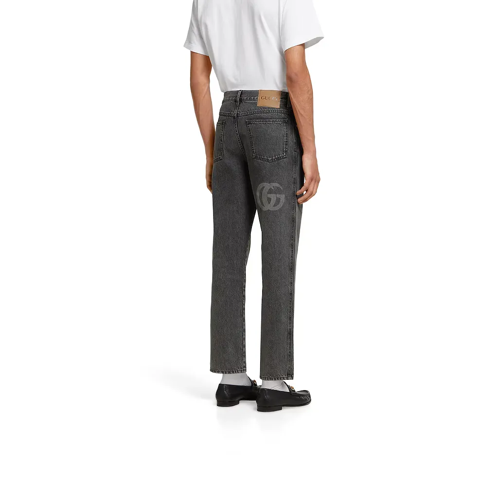 Slim Fit Denim Pant With Logo Detail