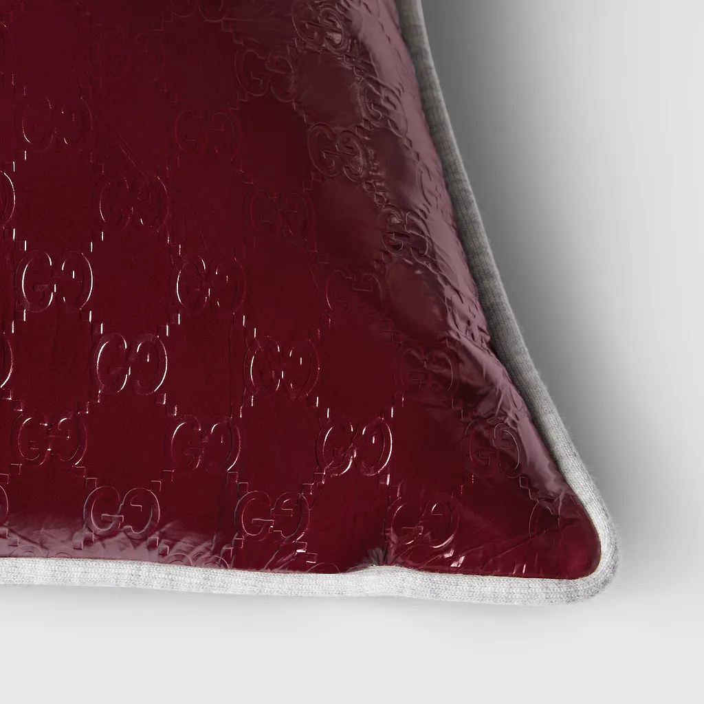 Embossed Jersey And Leather Cushion