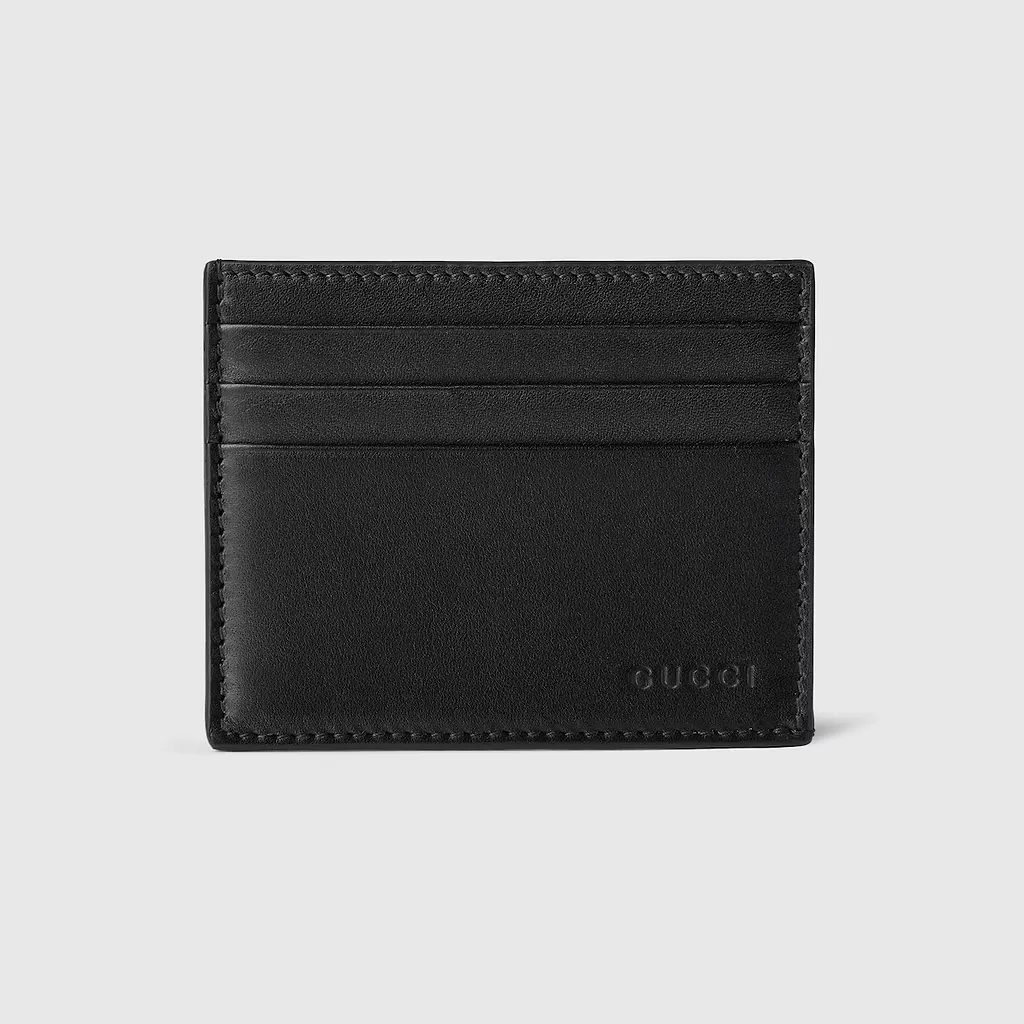 Gg Emblem Card Case With Gg Fabric