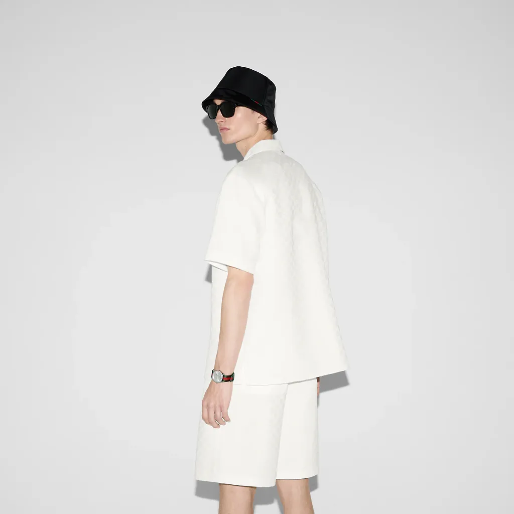 Linen Blend Gg Canvas Shirt