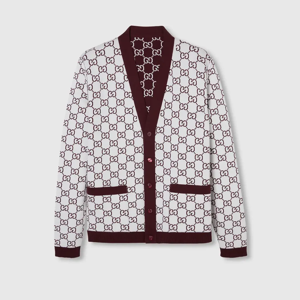 Reversible Gg Wool Jacquard Cardigan