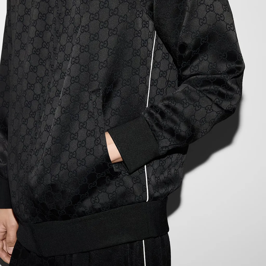 Gg Satin Zip Jacket