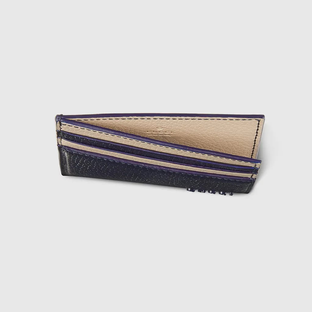 Bi-Colour Card Case With Gucci Logo