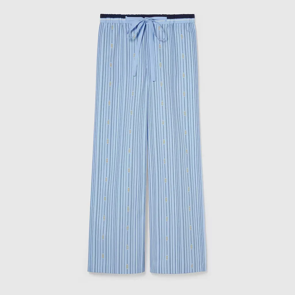 Printed Cotton Poplin Trousers