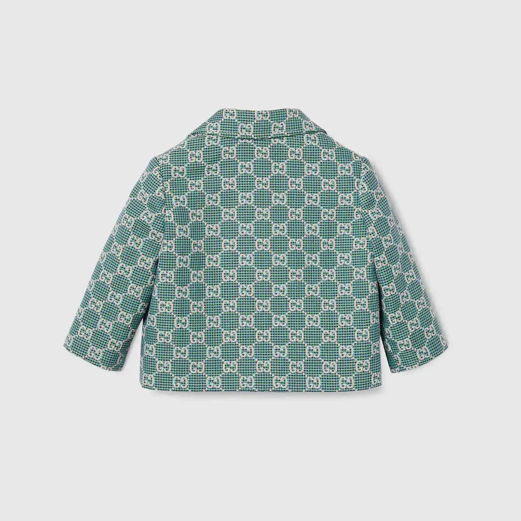 Baby Gg Cotton Houndstooth Jacket