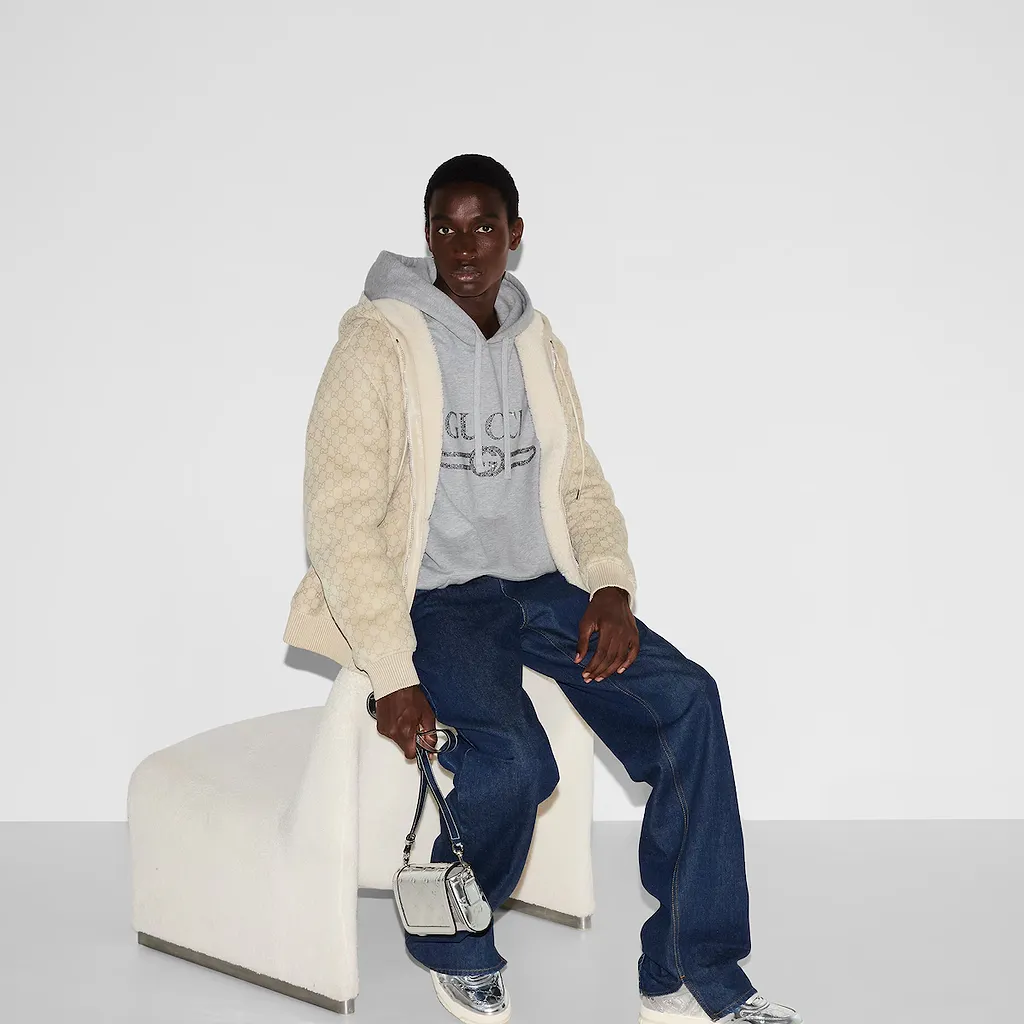 Embroidered Jersey Hooded Sweatshirt