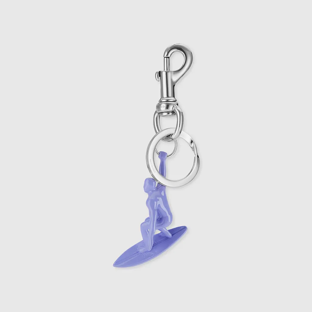 Engraved Surfer Keychain Charm